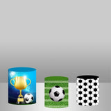 Allenjoy Football Birthday Backdrop Plinth Cylinder Cover Kit