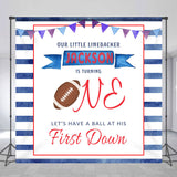 Allenjoy Football First Down Custom Birthday Party Backdrop