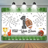 Allenjoy Football First Years Down Birthday Backdrop Boys