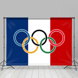 Allenjoy France Flag Olympic Rings Sports Backdrop Party