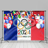 Allenjoy French 2024 Olympic Games Ribbons Sports Backdrop