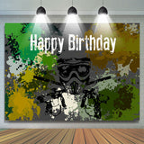 Allenjoy Full Of Graffiti Shooting Game Birthday Backdrop