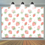 Allenjoy Full Of Pink Strawberries Happy Birthday Backdrop