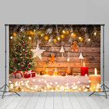 Allenjoy Gingerbread Bokeh With Candles Christmas Backdrop