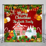 Allenjoy Gingerbread House Snow Red Custom Christmas Backdrop