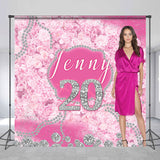 Allenjoy Glam Pink Diamonds Custom Photo Birthday Backdrop