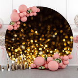 Allenjoy Glitter Black Golden Bokeh Circle Birthday Backdrop