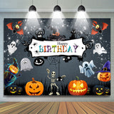 Allenjoy Glitter Black Halloween Theme Night Birthday Backdrop