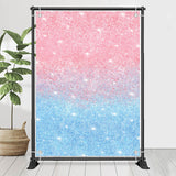 Allenjoy Glitter Blue Pink Sequins Simple Birthday Backdrop