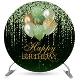 Allenjoy Glitter Bokeh Balloon Circle Happy Birthday Backdrop