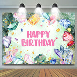 Allenjoy Glitter Crystal Jewel Girl Happy Birthday Backdrop