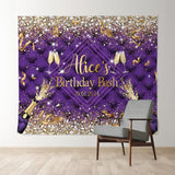 Allenjoy Glitter Diamond Champagne Custom Birthday Backdrop