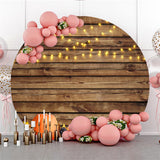 Allenjoy Glitter Light Pumpkin Wood Birthday Circle Backdrop