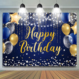 Allenjoy Glitter Light Strip Balloon Blue Birthday Backdrop