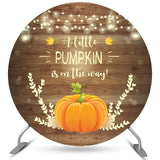 Allenjoy Glitter Lights Circle Pumpkin Baby Shower Backdrop