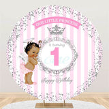 Allenjoy Glitter Little Princess Round 1St Birthday Backdrop