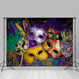 Allenjoy Glitter Masks Mardi Gras Masquerade Carnival Backdrop