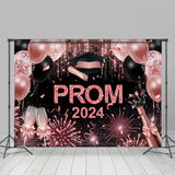 Allenjoy Glitter Pink Balloons Girls Graduation Prom Backdrop