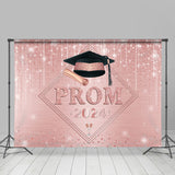 Allenjoy Glitter Pink Diamonds Hat Graduation Prom Backdrop