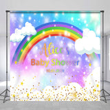 Allenjoy Glitter Rainbow Custom Baby Shower Party Backdrop