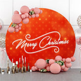 Allenjoy Glitter Red Snowflake Merry Christmas Round Backdrop