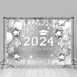 Allenjoy Glitter Silver Balloons Bokeh Graduation Backdrop