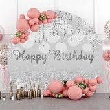 Allenjoy Glitter Silver String Circle Backdrop Birthday Party