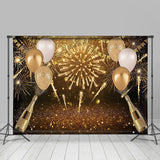 Allenjoy Glitter Sparkle Champagne Balloon New Year Backdrop