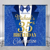 Allenjoy Glitter Vlue Suit Custom 35Th Birthday Backdrop