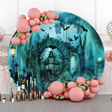 Allenjoy Gloomy Graveyard Forest Circle Halloween Backdrop