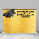 Allenjoy Gold Bachelor Cap Graduation Party Backdrop