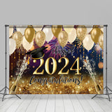 Allenjoy Gold Balloon Sparkling Champagne Graduation Backdrop