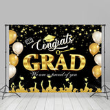 Allenjoy Gold Beige Balloon Stars Bokeh Graduation Backdrop