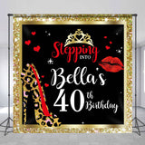 Allenjoy Gold Black Stepping Into Custom Birthday Backdrop