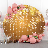 Allenjoy Gold Bokeh String Birthday Party Circle Backdrop