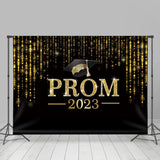 Allenjoy Gold Glitter 2023 Prom Black Backdrop Graduation