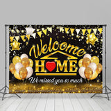 Allenjoy Gold Glitter Balloon Welcome Home Party Backdrop