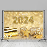 Allenjoy Gold Glitter Bauble Bokeh 2023 Graduation Backdrop