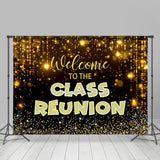 Allenjoy Gold Glitter Black Welcome Class Reunion Backdrop