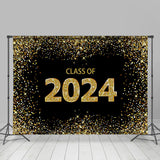 Allenjoy Gold Glitter Class Of 2023 Backdrop Graduation