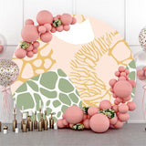 Allenjoy Gold Green Abstract Texture Circle Birthday Backdrop