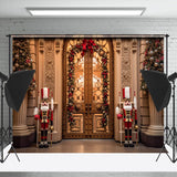 Allenjoy Gold Palace Gate Guard Christmas Wreath Backdrop