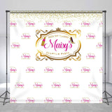 Allenjoy Gold Pink Glitter Glamour Custom Birthday Backdrop