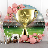 Allenjoy Gold Prize Football Stadium Round Birthday Backdrop