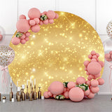 Allenjoy Gold Sparkle Glitter Bokeh Party Round Backdrops