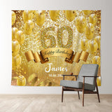 Allenjoy Gold Sparkling Bokeh Custom 60Th Birthday Backdrop