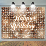 Allenjoy Gold Sparkling Sequin Dance Happy Birthday Backdrop