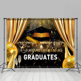 Allenjoy Golde Curtain Congratulations Graduates Backdrop