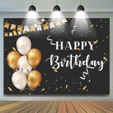 Allenjoy Golden And Sliver Ballons Ribbons Birthday Backdrop