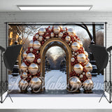 Allenjoy Golden Balloon Arch Winter Backdrop Photography